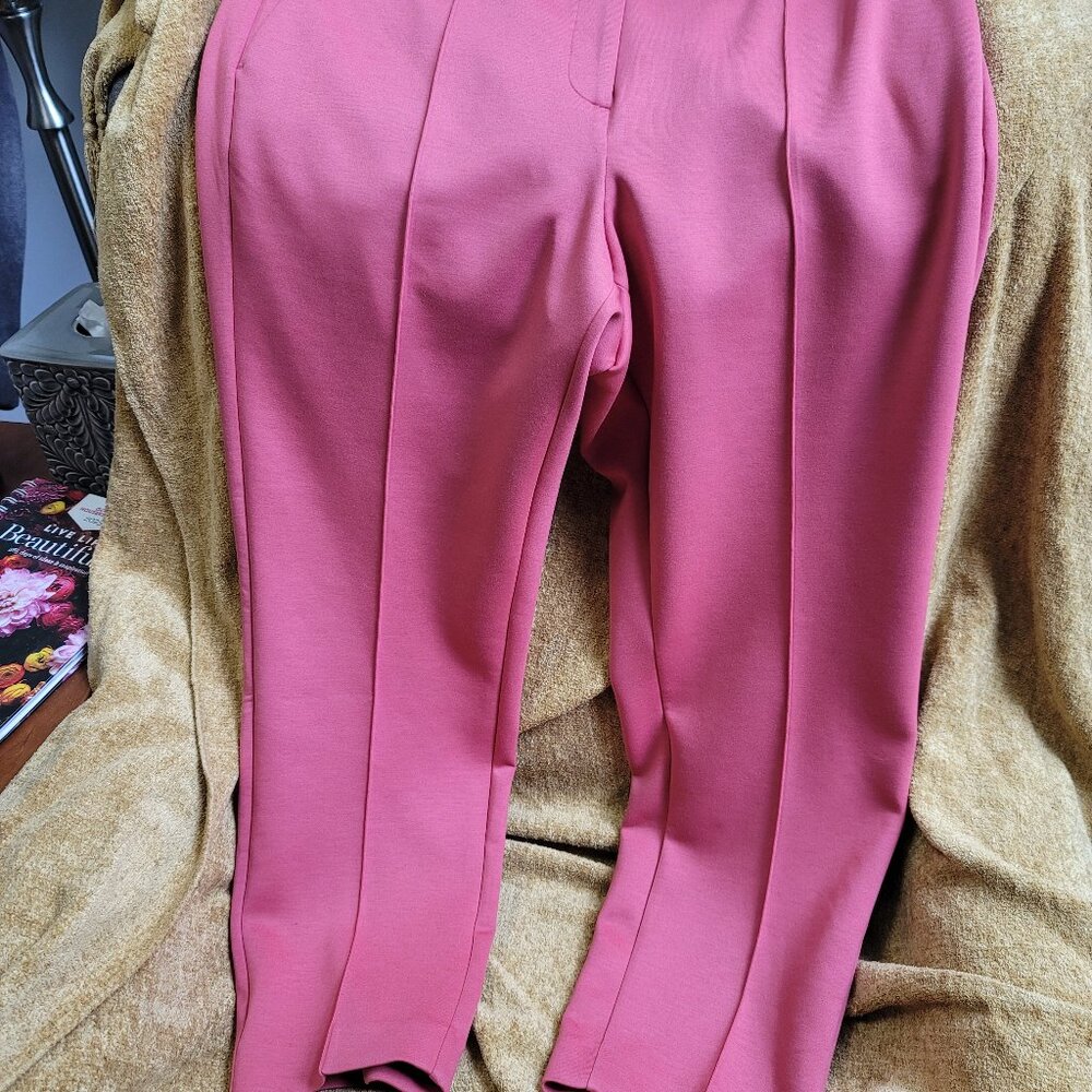 Mauve tee shirt comfy Ann Taylor curvy pants size 14